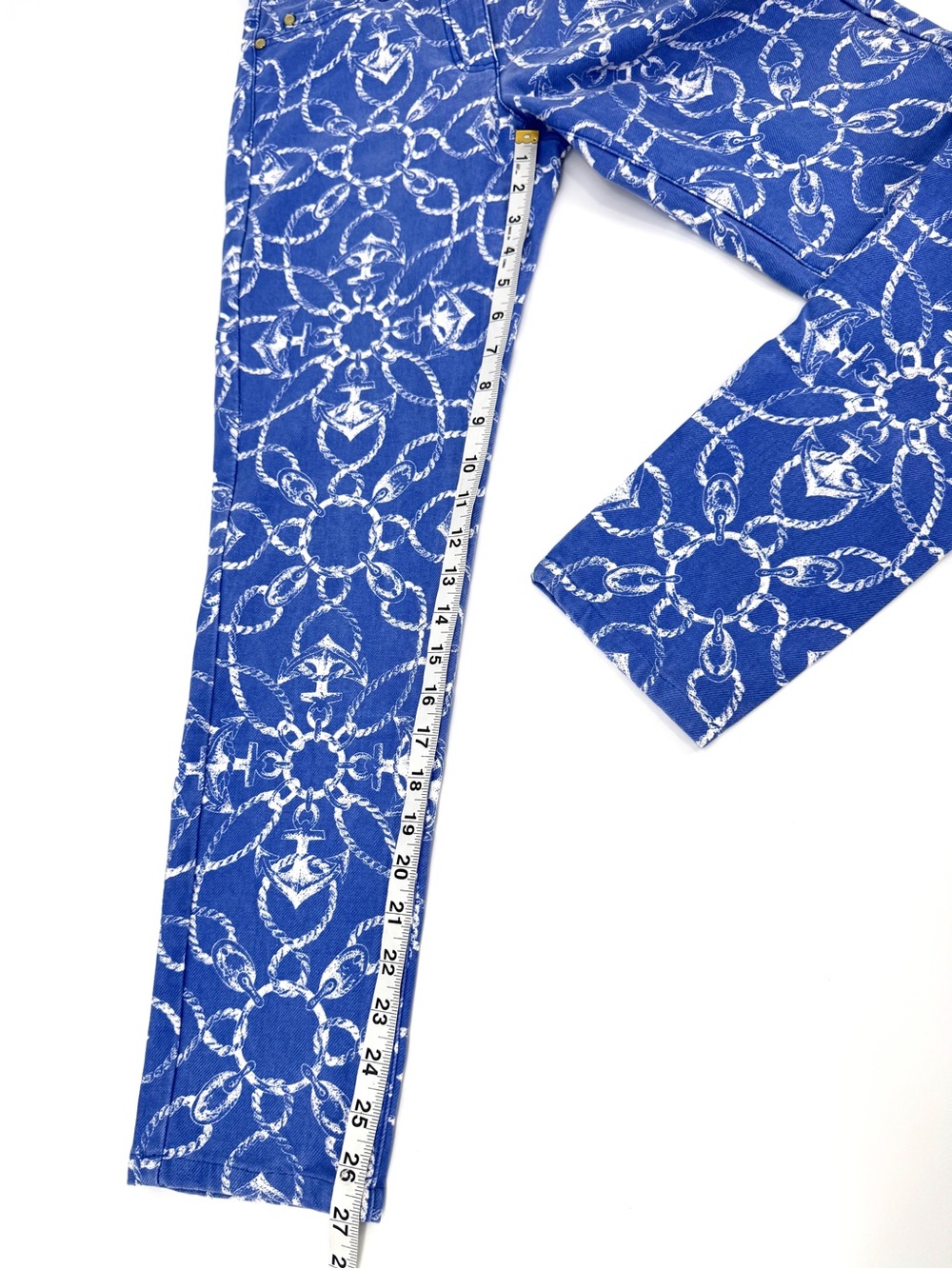 J McLAUGHLIN Nautical Anchor & Rope Print LEXI Jeans - Picture 2 of 8